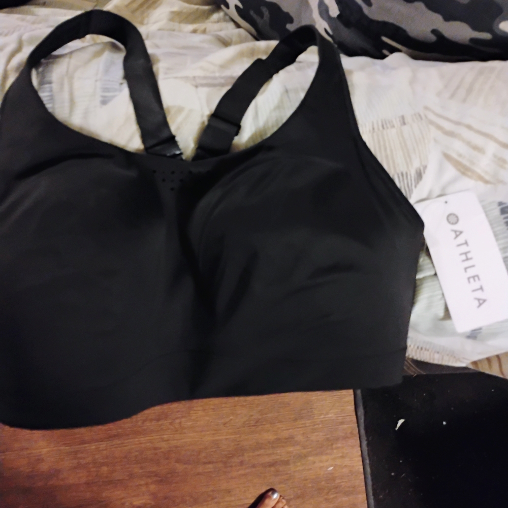 Athleta Black Sports Bra with Strappy Back Size 36 DD